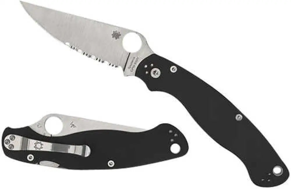 Spyderco C36gp2 Military 2 4’’ Folding Plain Stonewashed Cpm S30v Ss Blade/black Textured G10 Handle Includes Pocket