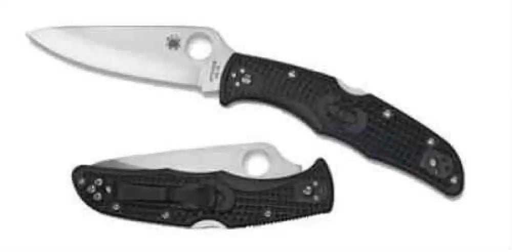 Spyderco Clip Point Blade Folding Knife with Black Nylon Handle Md: C10pbk