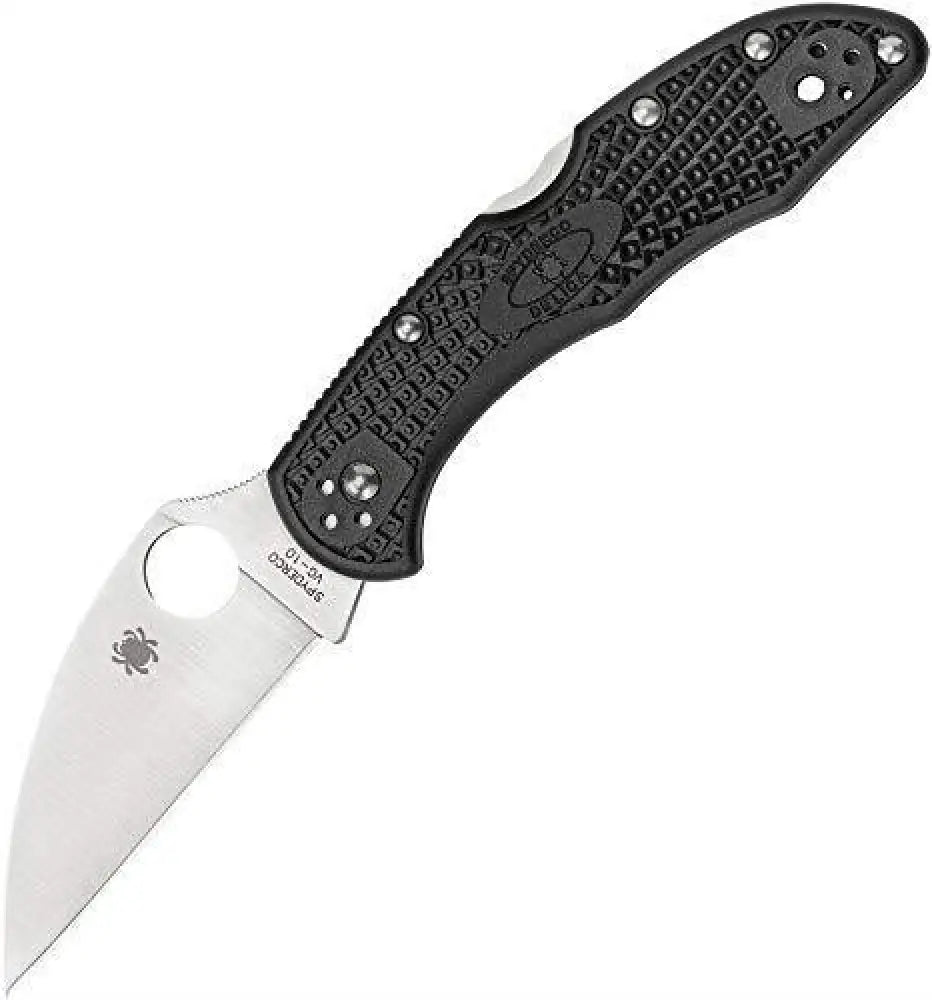 Spyderco Delica 4 Black Frn Plain Wharncliffe Folding Knife - C11fpwcbk
