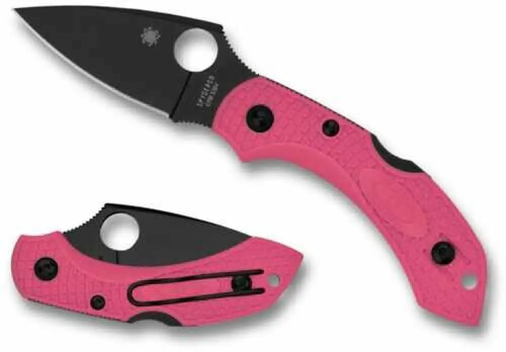 Spyderco Dragonfly 2 2.30’’ Folding Plain Black Ticn Cpm S30v Ss Blade/pink Textured W/black Accents Frn h
