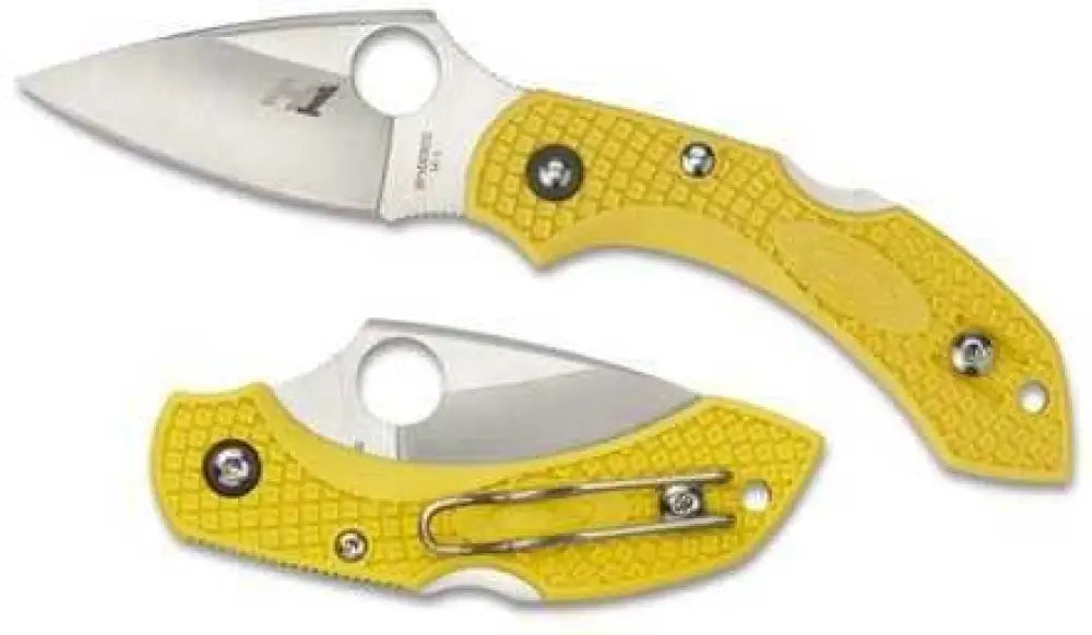 Spyderco Dragonfly2 Yellow Frn H-1 Plainedge Knife C28pyl2