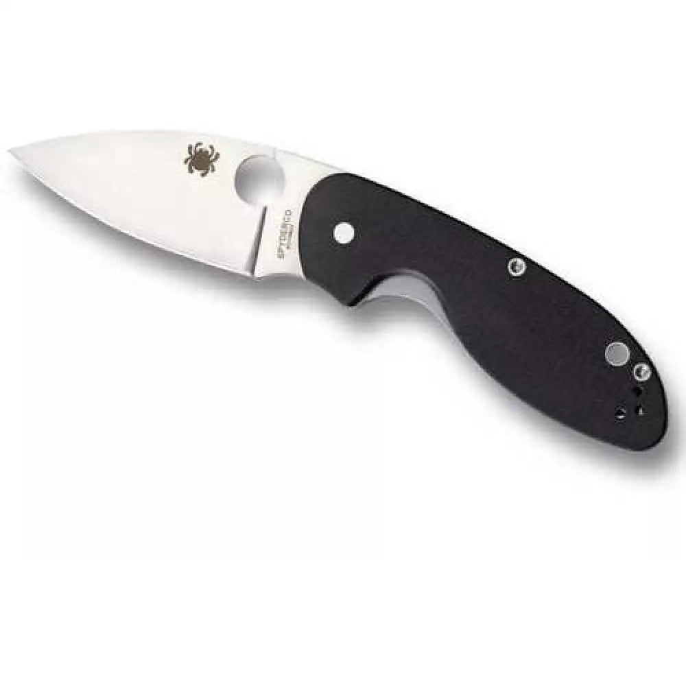 Spyderco Efficient Folding Knife 8cr13mov Plain Drop Point Circle Thumb Hole/pocket Clip 3’’ Black G10 C216gp