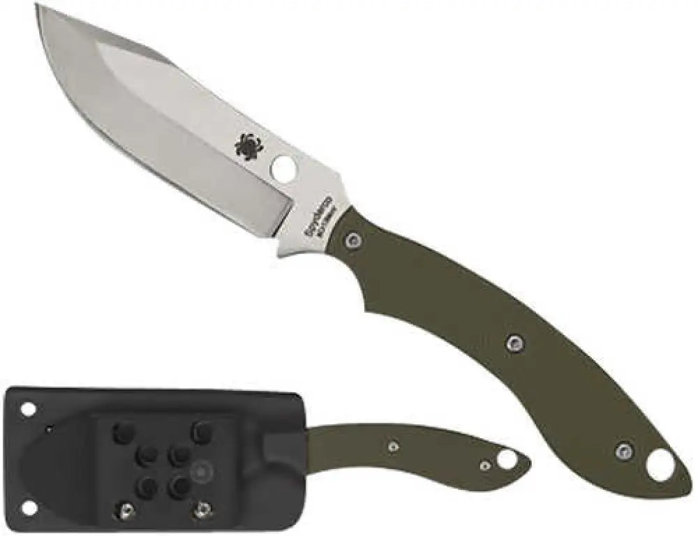 Spyderco Fb49gpod Stok 2.95’’ Fixed Bowie Plain Stonewashed 8cr13mov Ss Blade/olive Drab Textured G10 Handle Includes