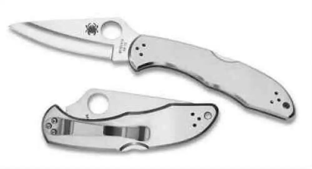 Spyderco Folding Knife with Stainless Steel Handle/plain Edge Md: C11p