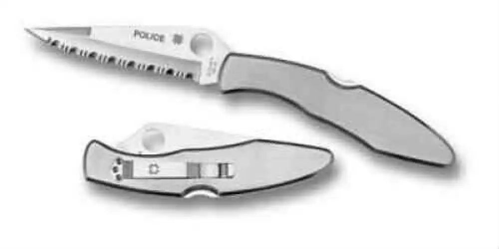 Spyderco Hollow Ground Blade Knife with Stainless Steel Handle Md: C07s