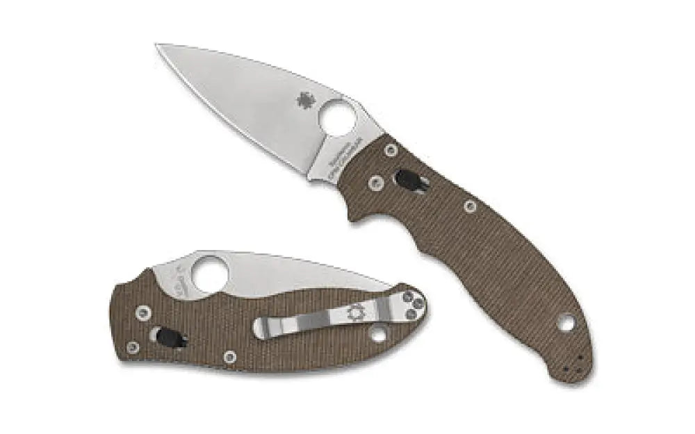 SPYDERCO MANIX 2 Brown CANVAS CPM Buy At Faith And Freedom Outdoors - Folding Knife