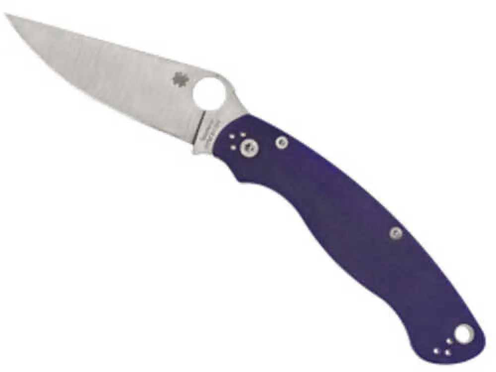 Spyderco Military 2 Folding Knife Silver Plain Edge Blue G10 Handle 4’’ Blade Satin Finish Cpm-s110v Steel - C36gpdbl2
