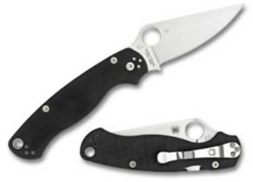 Spyderco Para 2 Folder 3.44 in Plain Black G-10 Handle Left - C81gple2