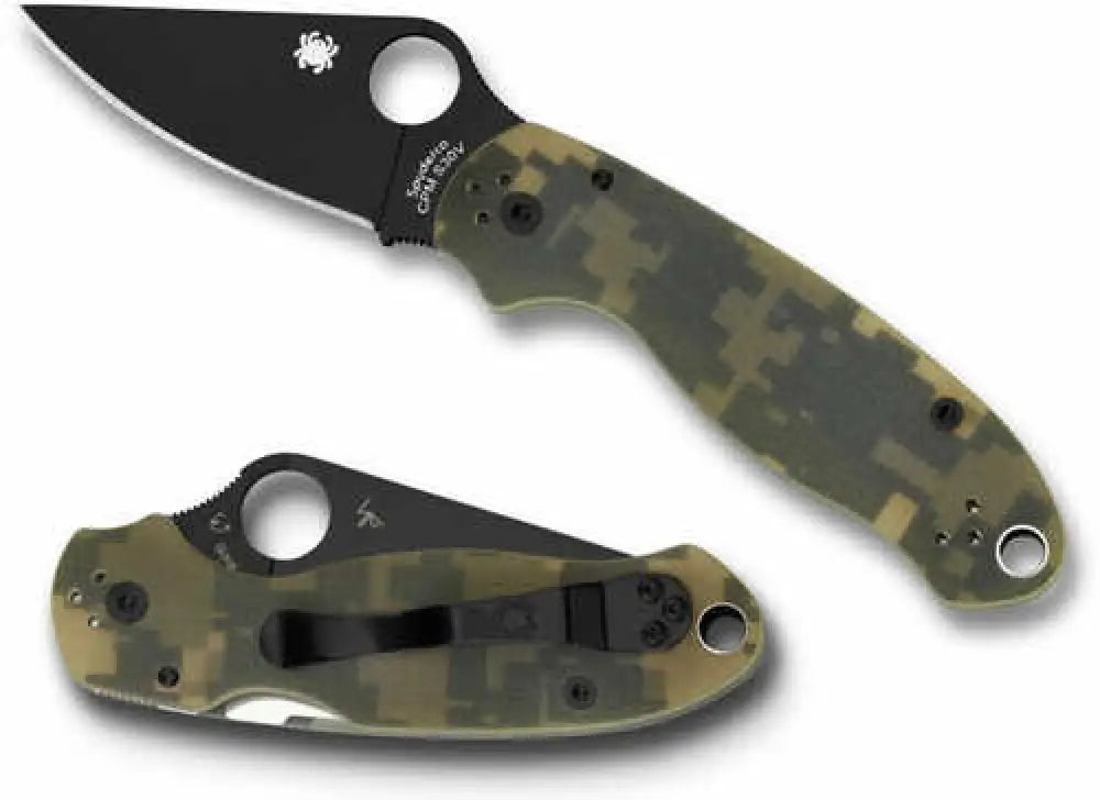 Spyderco Para 3 2.95’’ Cpm-s30v Stainless Steel Dlc Black Drop Point G10 Digital Camouflage - C223gcmobk
