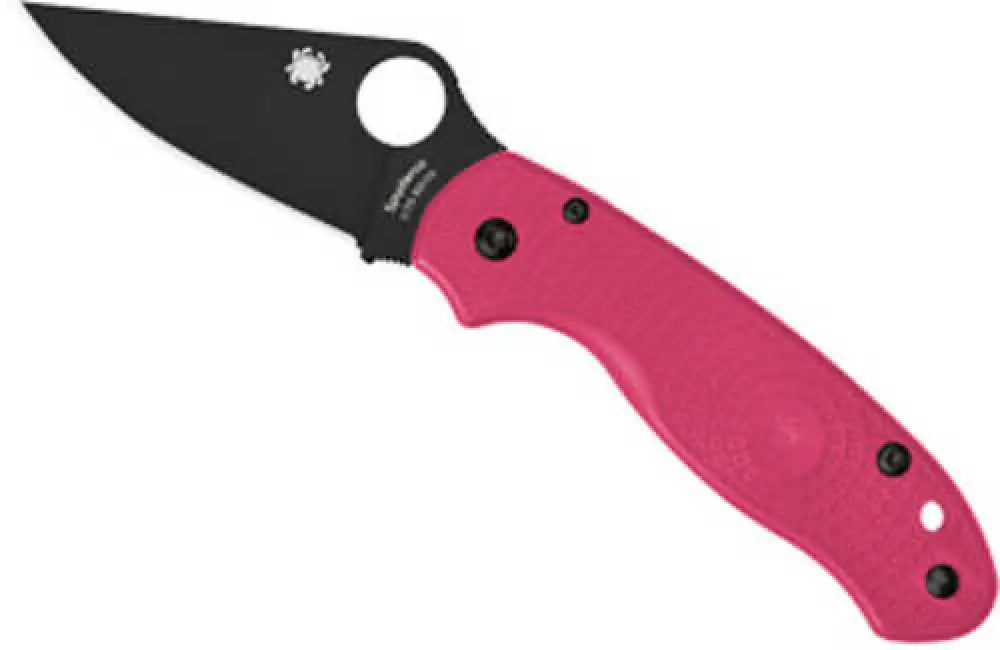 Spyderco Para 3 Lightweight Folding Knife Plain Edge Pink Frn Handle Dlc Finish Black 2.92’’ Blade Length Cts Bd1n