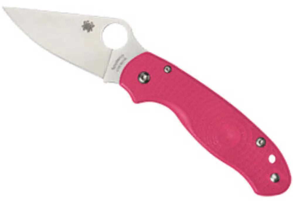 Spyderco Para 3 Lightweight Folding Knife Plain Edge Pink Frn Handle Satin Finish Silver 2.92’’ Blade Length Cts Bd1n