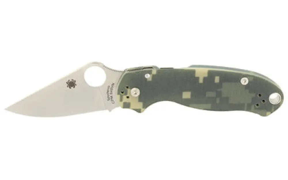Spyderco Para3 G10 Camo Plainedge Buy at Faith and Freedom Outdoors - Folding Knives - Knife