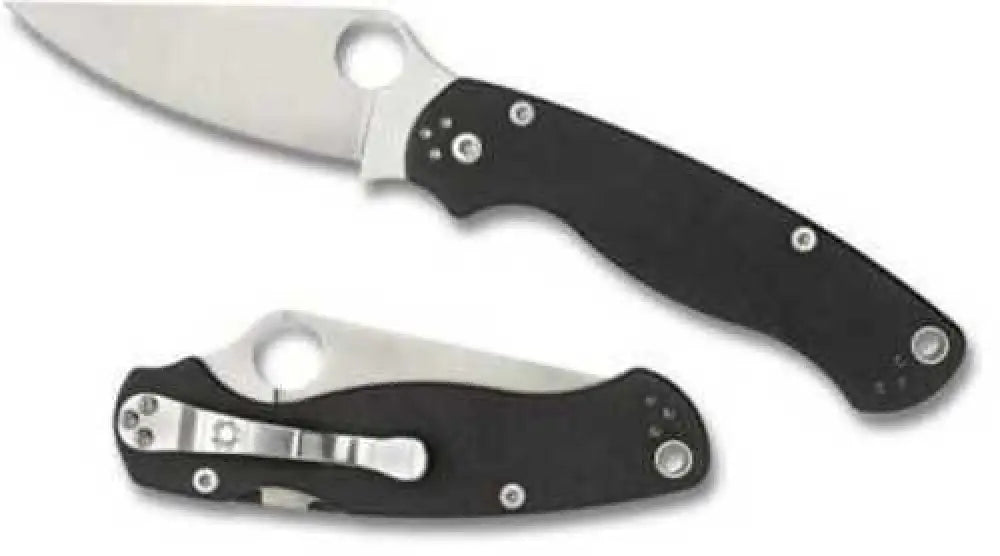 Spyderco Paramilitary 2 Folding Knife Cpm-s30v Plain 3.438’’ Black G10 C81gp2