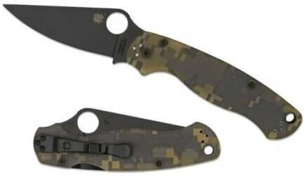 Spyderco Paramilitary2 Camo G-10 Black Blade Plainedge C81gpcmobk2