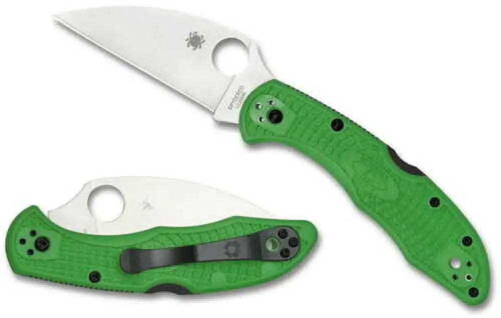 Spyderco Salt 2 3’’ Folding Clip Point Serrated H1 Steel Blade Frn Green Handle