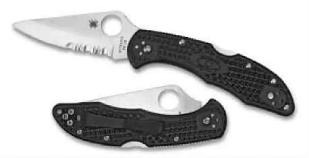 Spyderco Serrated Edge Folding Knife with Fiberglass Reinforced Nylon Handle Md: C11sbk