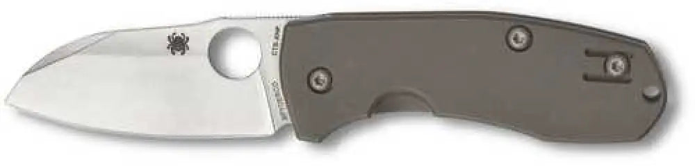 Spyderco Techno 2 Folder 2.55 in Plain Titanium Handle - C158tip2