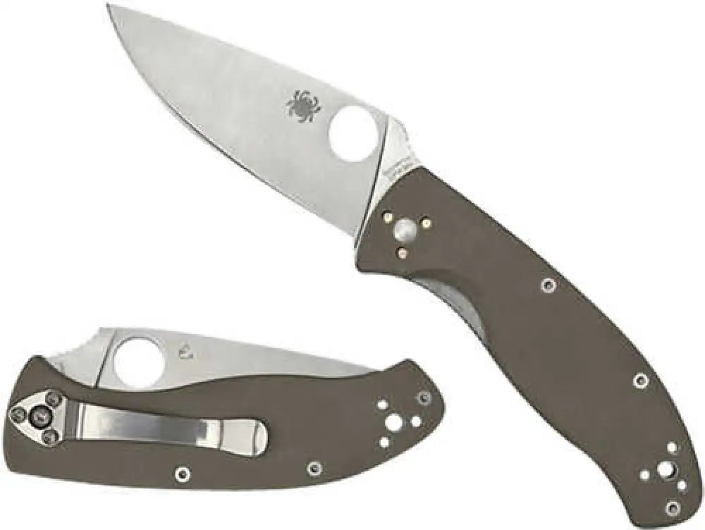 Spyderco Tenacious 3.35’’ Folding Part Serrated Cpm M4 Blade/brown Textured G10 Handle Includes Pocket Clip C122gbnm4ps