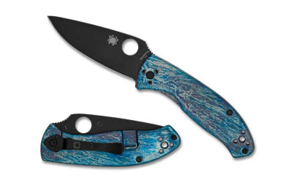 Spyderco Tenacious Ti Disry Black/blu Buy at Faith and Freedom Outdoors - Folding Knives - Knife