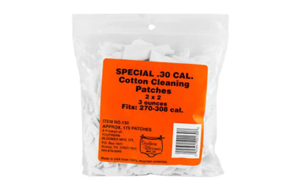 Sthrn Blmr Spl 30cal 2x2’’ 130/bag Buy at Faith and Freedom Outdoors - Cleaning Hardware & Components - Patch