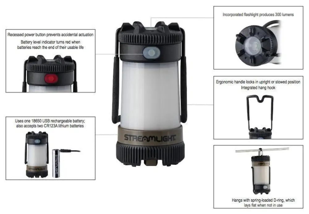 Streamlight Lanterns Siege x Usb Ultra-compact Multi-fuel Hand Lantern/flashlight Combo - 18650 Coyote Buy at Faith