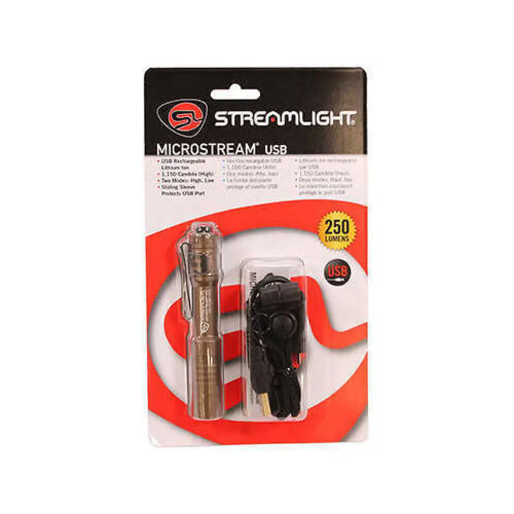 Streamlight Microstream with 5’’ Usb Cord Coyote Clam Package - 66608