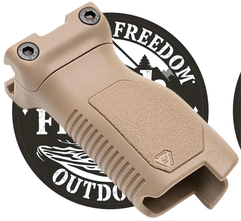 Strike Industries Angled Vertical Grip Long Flat Dark Earth Polymer with Cable Management Storage for M-lo