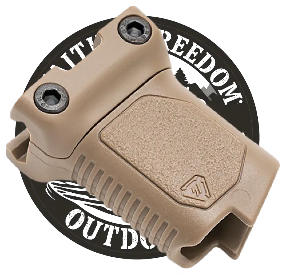 Strike Industries Angled Vertical Grip Short Flat Dark Earth Polymer with Cable Management Storage Fo