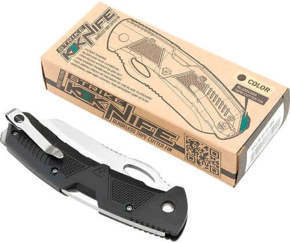 Strike Industries K1 3.51’’ Folding Plain Aus8 Ss Blade/black Polymer W/anti-slip Texture Handle - K1-bk