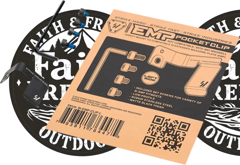 Strike Industries Magazine Pocket Clip Stainless Steel Black for Emp Extension Left Hand - Emp-clip-l