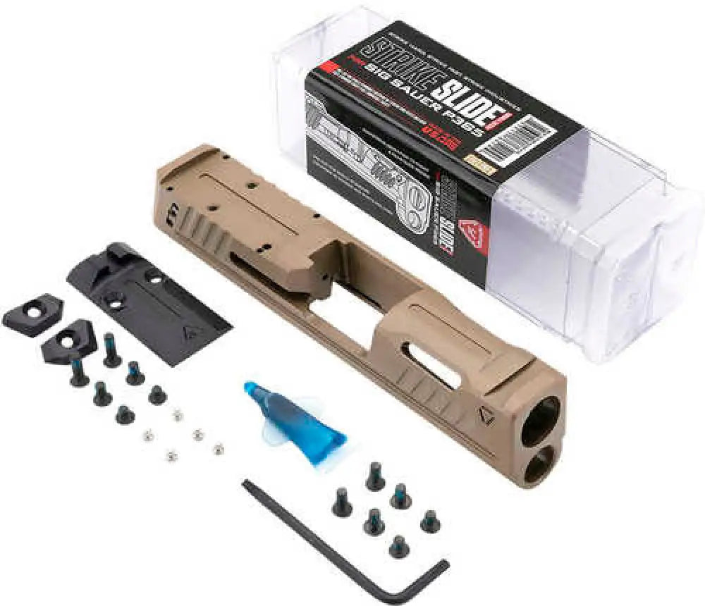 Strike Industries Replacement Slide Flat Dark Earth Stainless Steel with Ports & Optics Cut for Si - P365-slide-fde