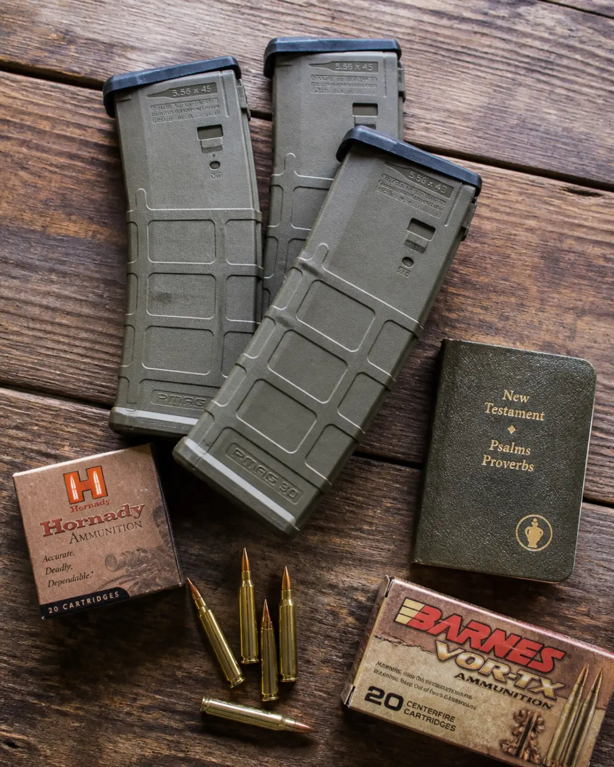 Magazines, ammo, and New Testament