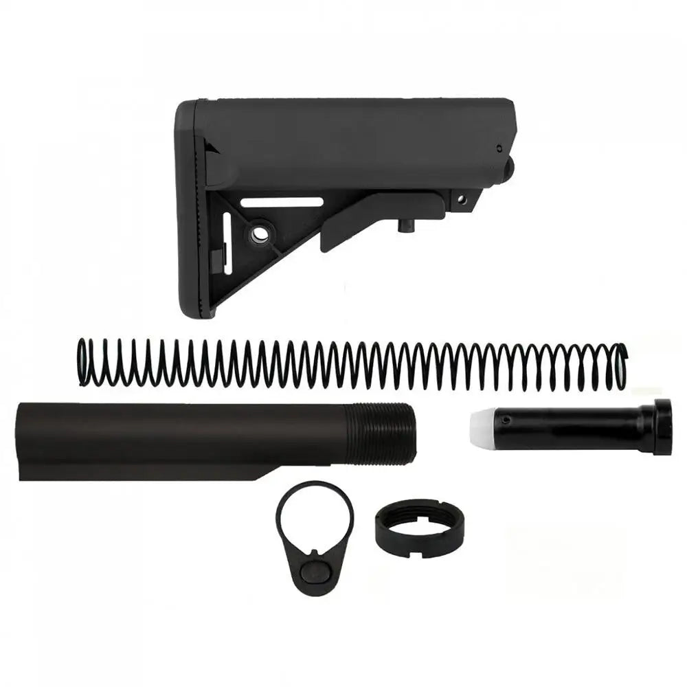 Tacfire Chassis & Stocks Tacfire Mil-spec Buffer Tube Kit with Stock and Buttpad for Ar-15 Black Buy at Faith