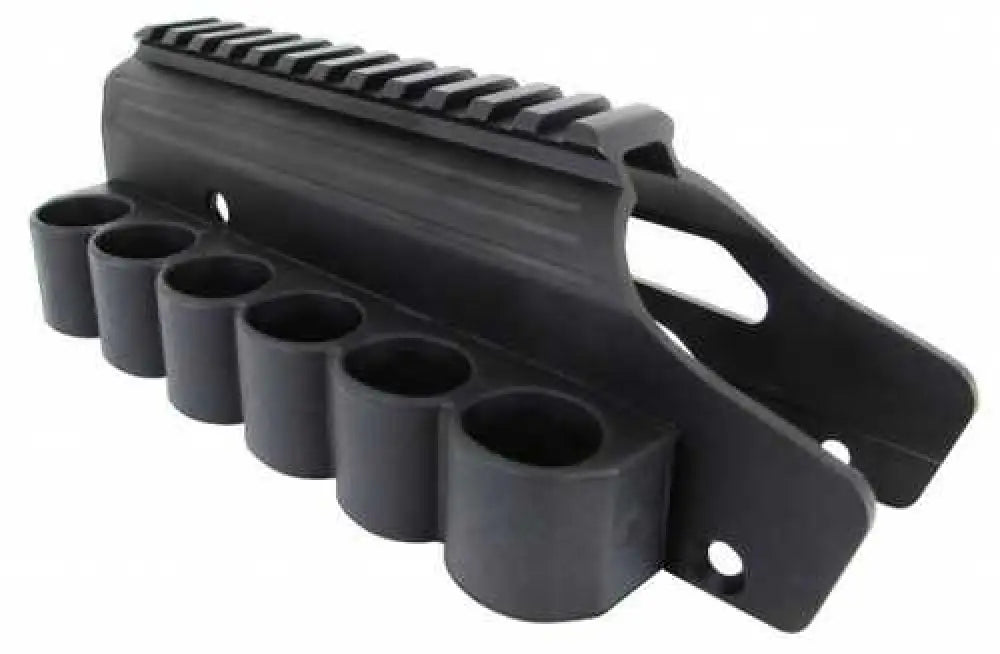 Tacstar Shotgun Sidesaddle Shell Carrier with Rail Fits Mossberg 500 Black Finish - 1081029