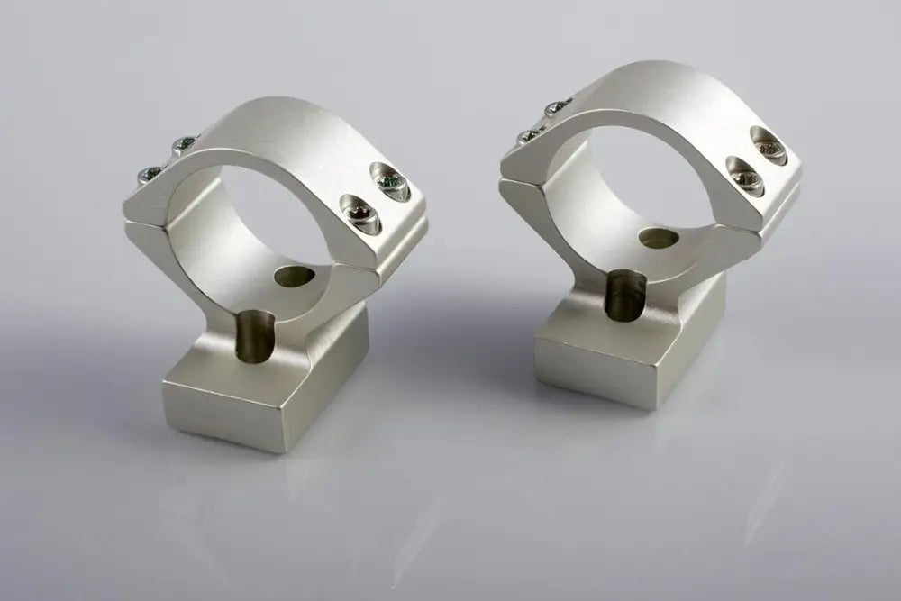 Talley Mounting Systems Scope Rings Lightweight Alloy Mount Combo - Silver 1’’ - High Savage with Accutrigger Stevens