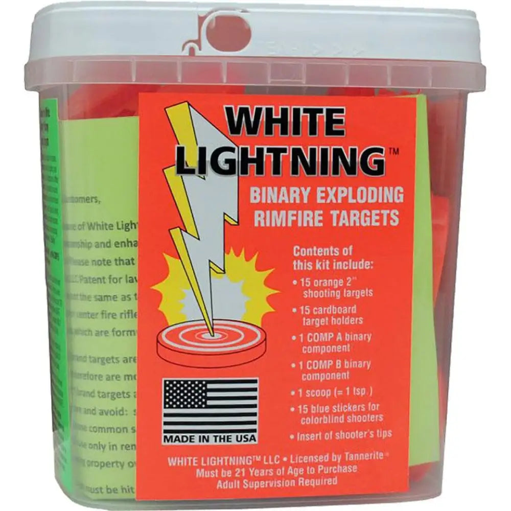 Tannerite Reactive Targets Tannerite White Lightning Rimfire Target Kit 15/kit-6 Kits/case Buy at Faith and Freedom