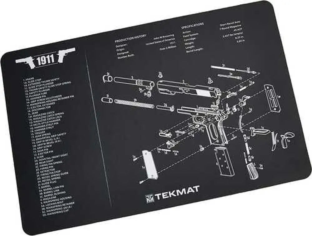 Tekmat Cleaning Mat Pistol Size 11’’x17’’ for Kimber Micro 9 Black Tek-r17-kimber-mcr9 - Tek-r17-kimber-mcr9