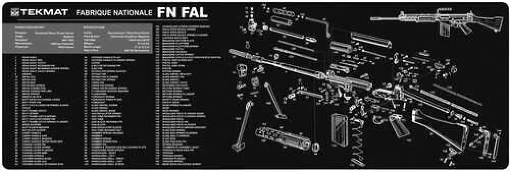Tekmat Fn Fal Gun Cleaning Mat 12’’x36’’x1/8’’ - Tekr36fnfal