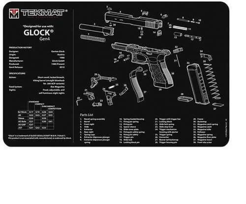 Tekmat for Glock~ Gen 4 Mat - 17glockg4