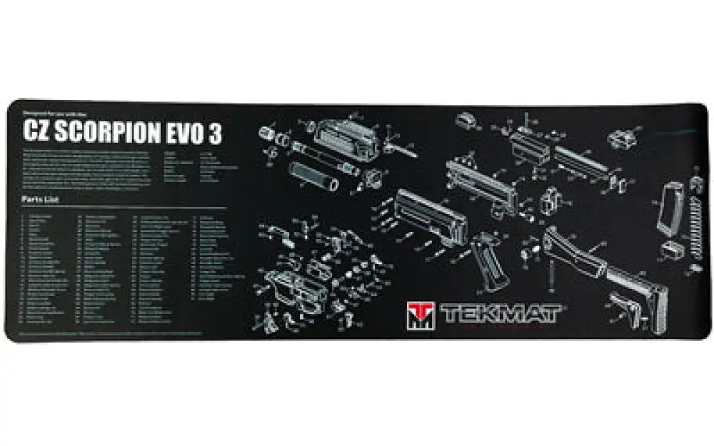 Tekmat Pistol Mat for Cz Scorpion Black Buy at Faith and Freedom Outdoors - Cleaning Hardware & Components - Mat