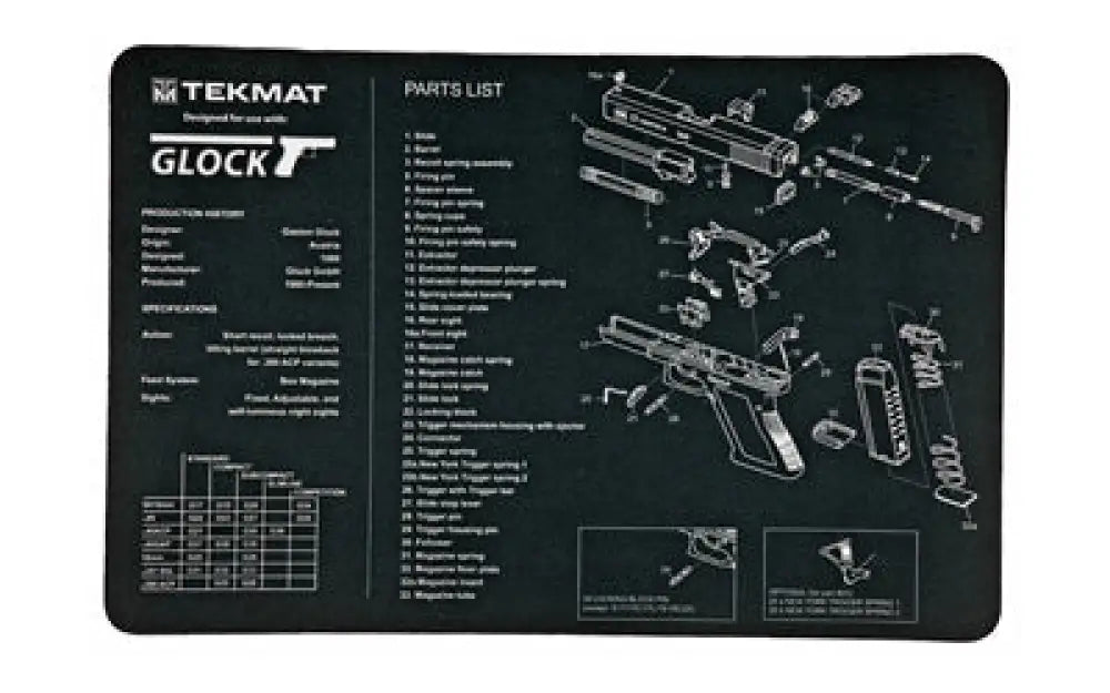 TEKMAT PISTOL MAT FOR GLOCK Black Buy At Faith And Freedom Outdoors - Mat
