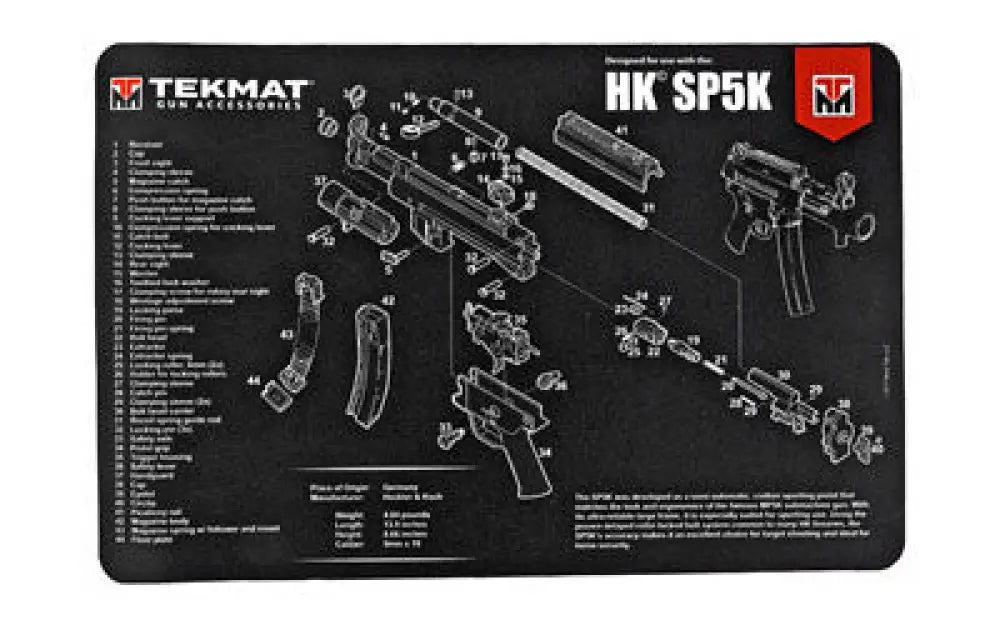 Tekmat Pistol Mat H&k Sp5k Buy at Faith and Freedom Outdoors - Cleaning Hardware & Components - Mat