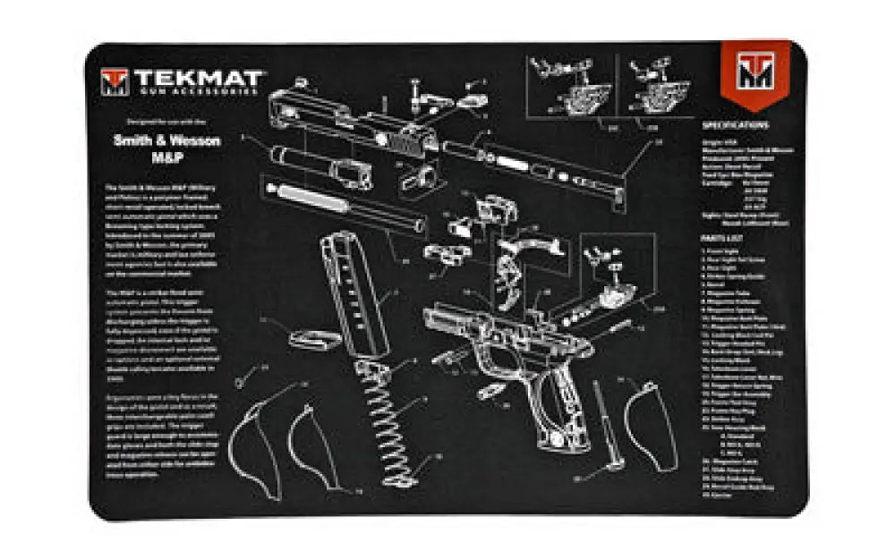 Tekmat Pistol Mat S&w M&p Black Buy at Faith and Freedom Outdoors - Cleaning Hardware & Components - Mat