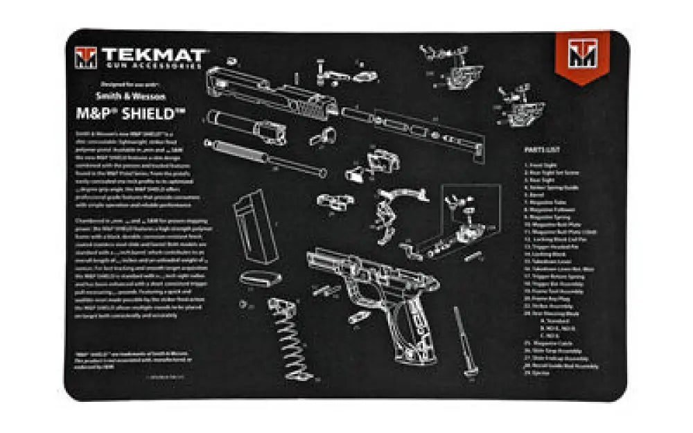 Tekmat Pistol Mat S&w M&p Shield Black Buy at Faith and Freedom Outdoors - Cleaning Hardware & Components - Mat