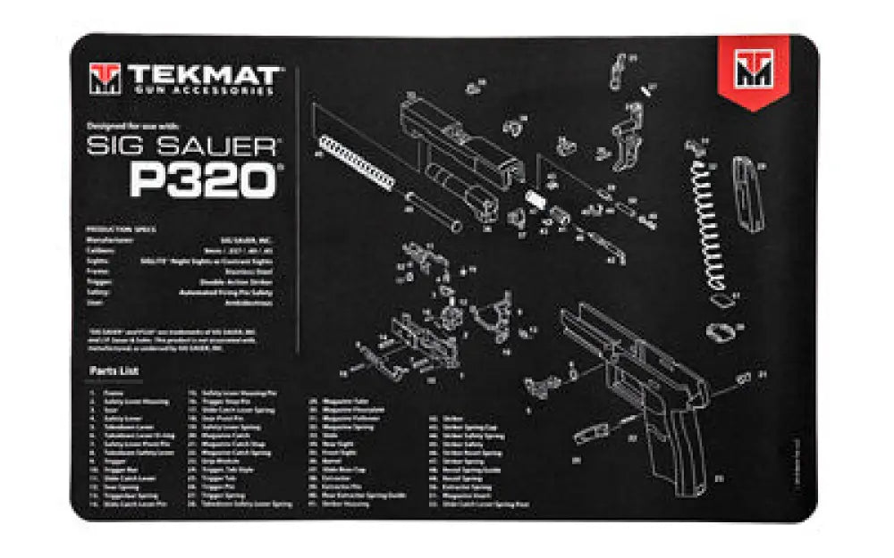 Tekmat Pistol Mat Sig P320 Buy at Faith and Freedom Outdoors - Cleaning Hardware & Components - Mat