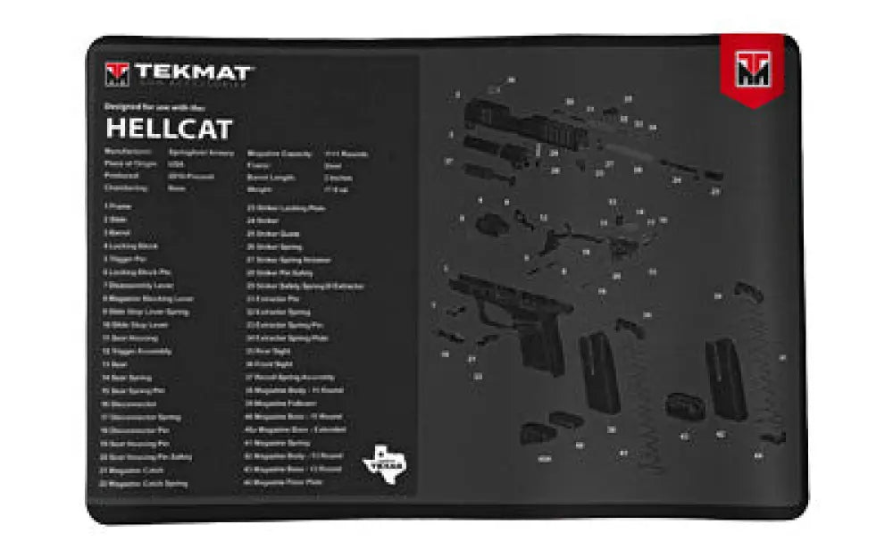Tekmat Pistol Mat Sprngfld Hellcat Buy at Faith and Freedom Outdoors - Cleaning Hardware & Components - Mat
