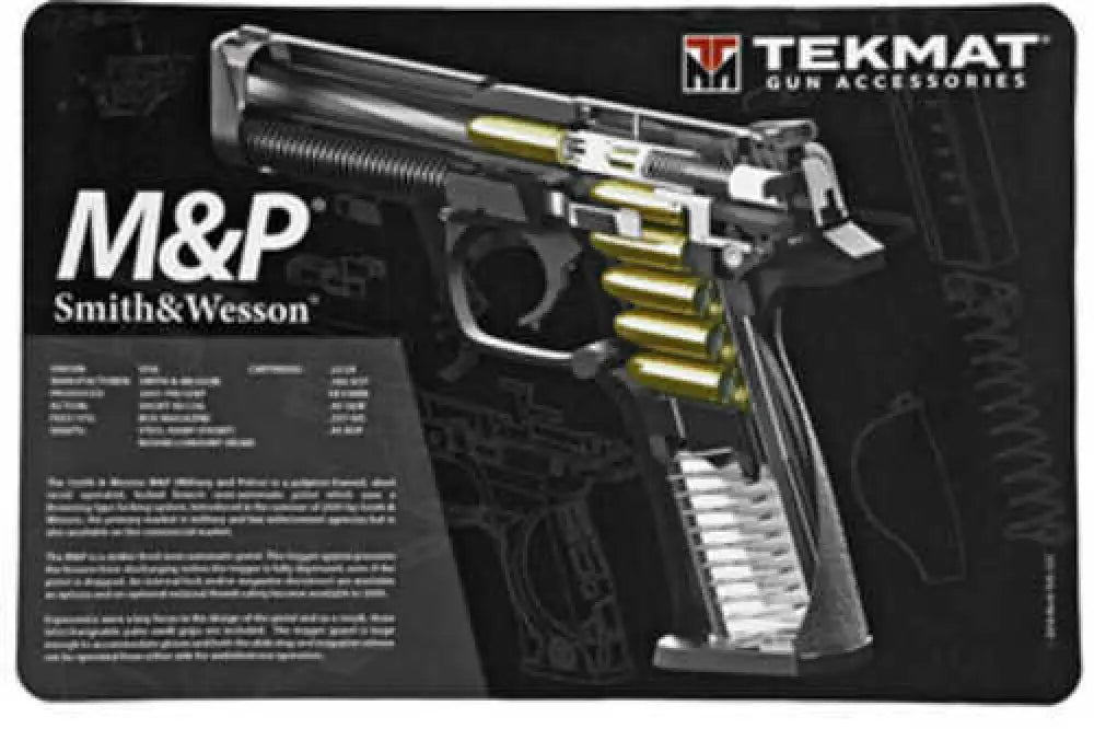 Tekmat S&w M&p Pistol Mat 3d Cut Away 11’’x17’’ Black Includes Small Microfiber Tektowel Packed in Tube R17-sw-mp-ca