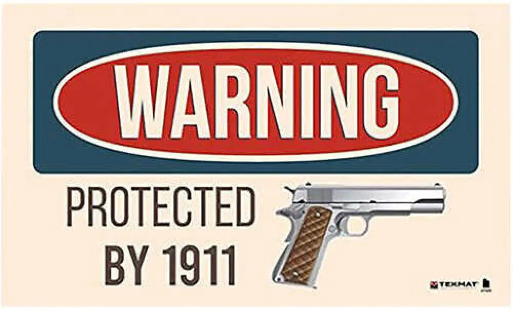 Tekmat Tek42warning1911 Warning Protected by 1911 Door/work Mat - Tek42warning1911