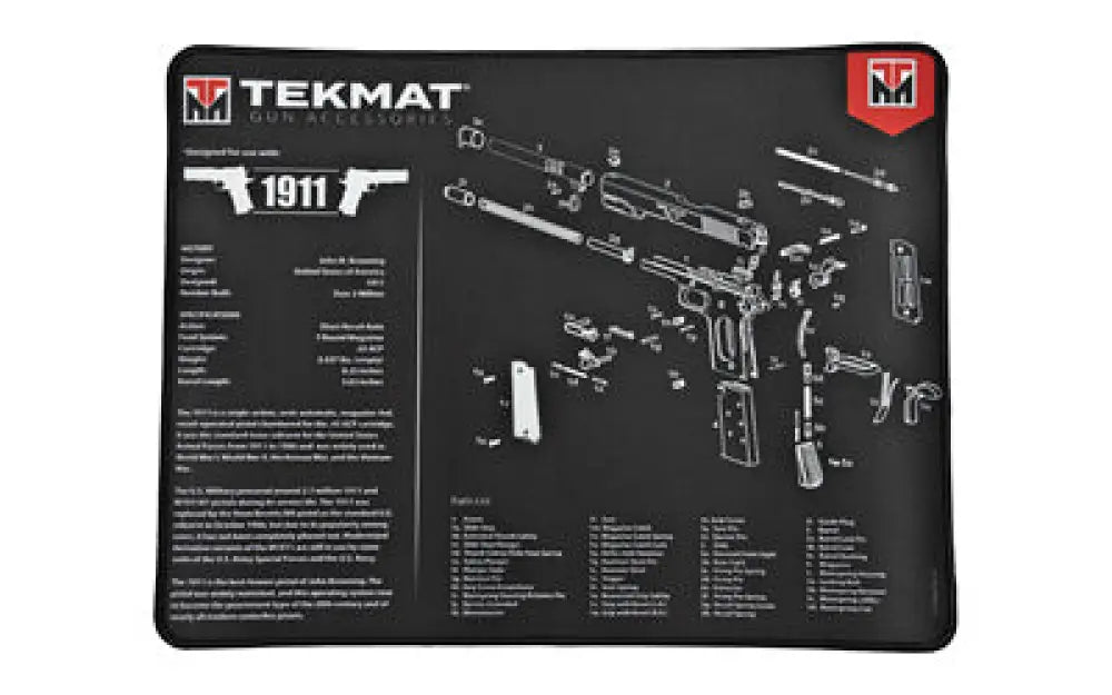 Tekmat Ultra Pistol Mat 1911 Black Buy at Faith and Freedom Outdoors - Cleaning Hardware & Components - Mat