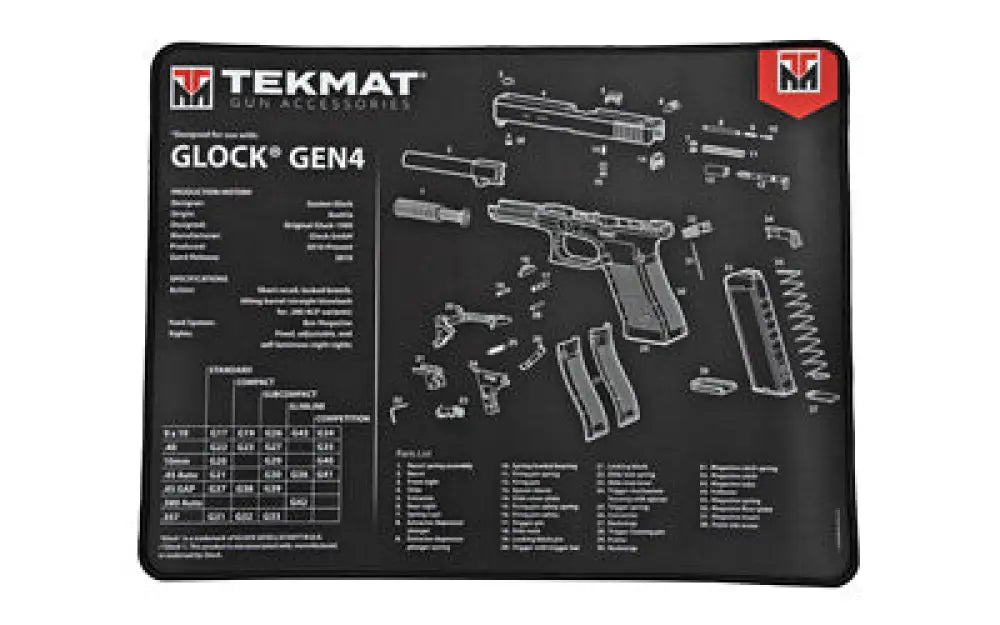 Tekmat Ultra Pistol Mat for Glock Gen4 Buy at Faith and Freedom Outdoors - Cleaning Hardware & Components - Mat